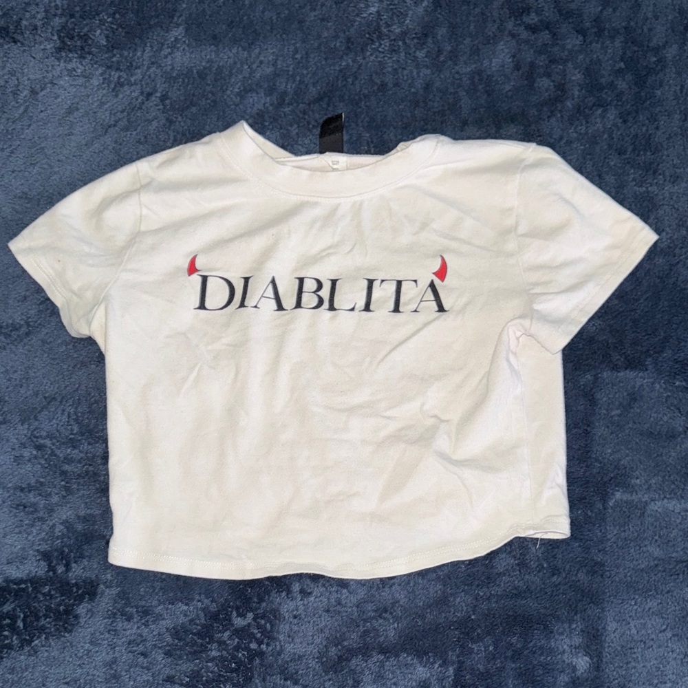 Windsor White Graphic Crop Top